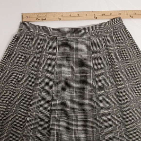 Vintage Pendleton gray pleated skater midi 100% virgin wool skirt Sz 8 highwaist - Picture 7 of 11